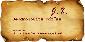 Jendrolovits Kósa névjegykártya